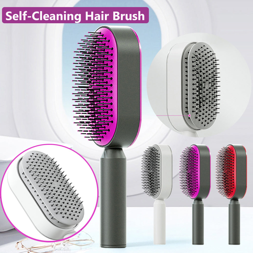Self-Cleaning Hair Brush - Scalp Massage & Detangling Comb